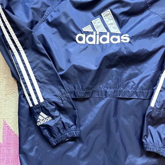 VTG 90s Adidas Navy Windbreaker Unisex Size Small - Picture 3 of 4